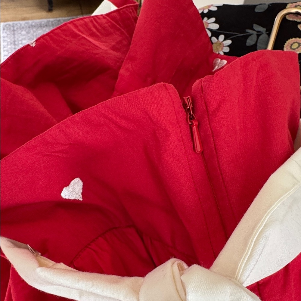 eshakti Red Embroidered Heart Skirt Retro Valentines XL 16 - Picture 8 of 9